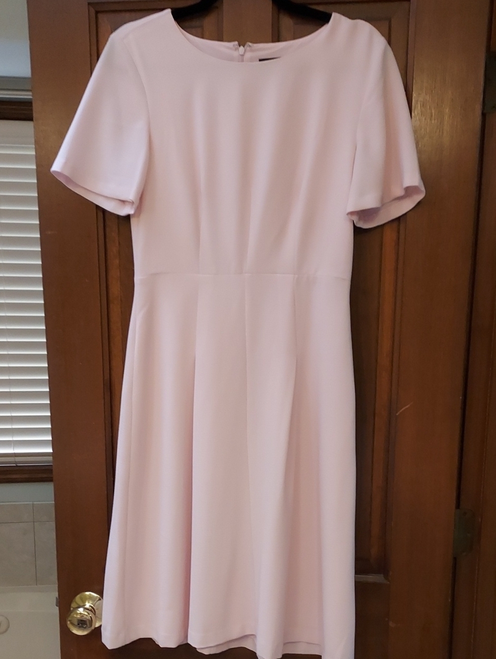 Ann Taylor Outlet Soft Pink Short-Sleeve Midi Dress